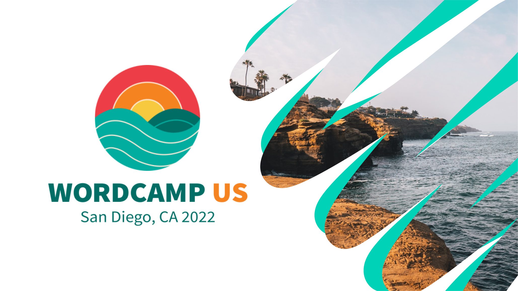 WordCamp US, logo, San Diego, cliffs