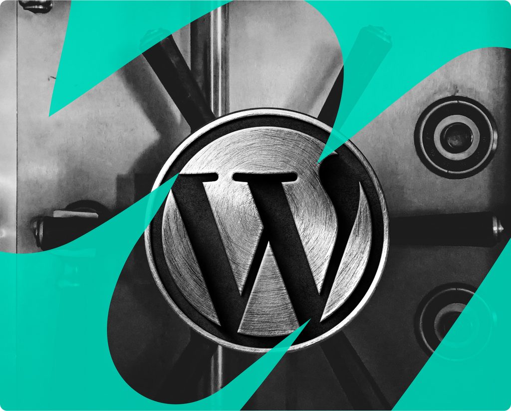 WordPress logo on a metal safe