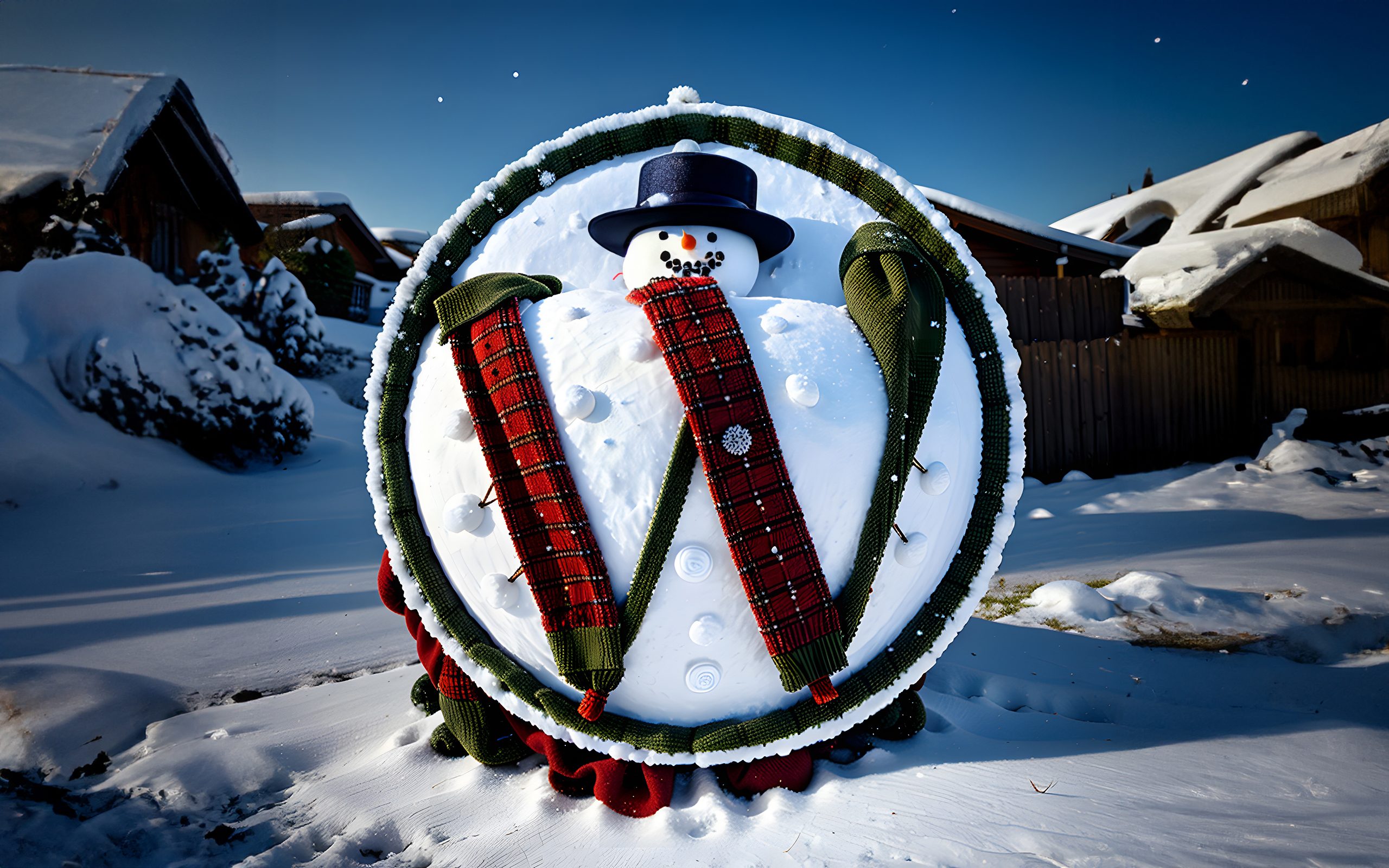 Christmas winter WordPress Wallpaper HD, 4k, 
WordPress logo snowman