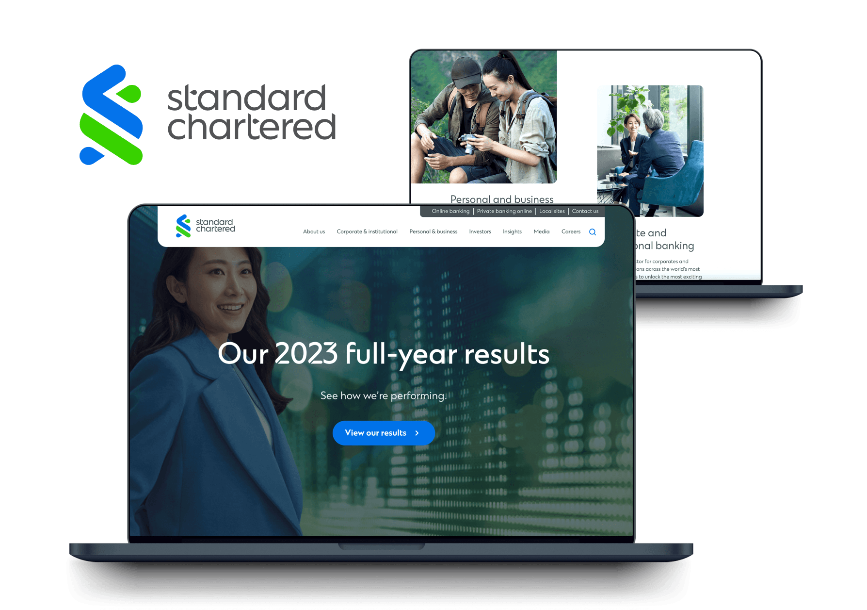 Standard Chartered logo and website preview 