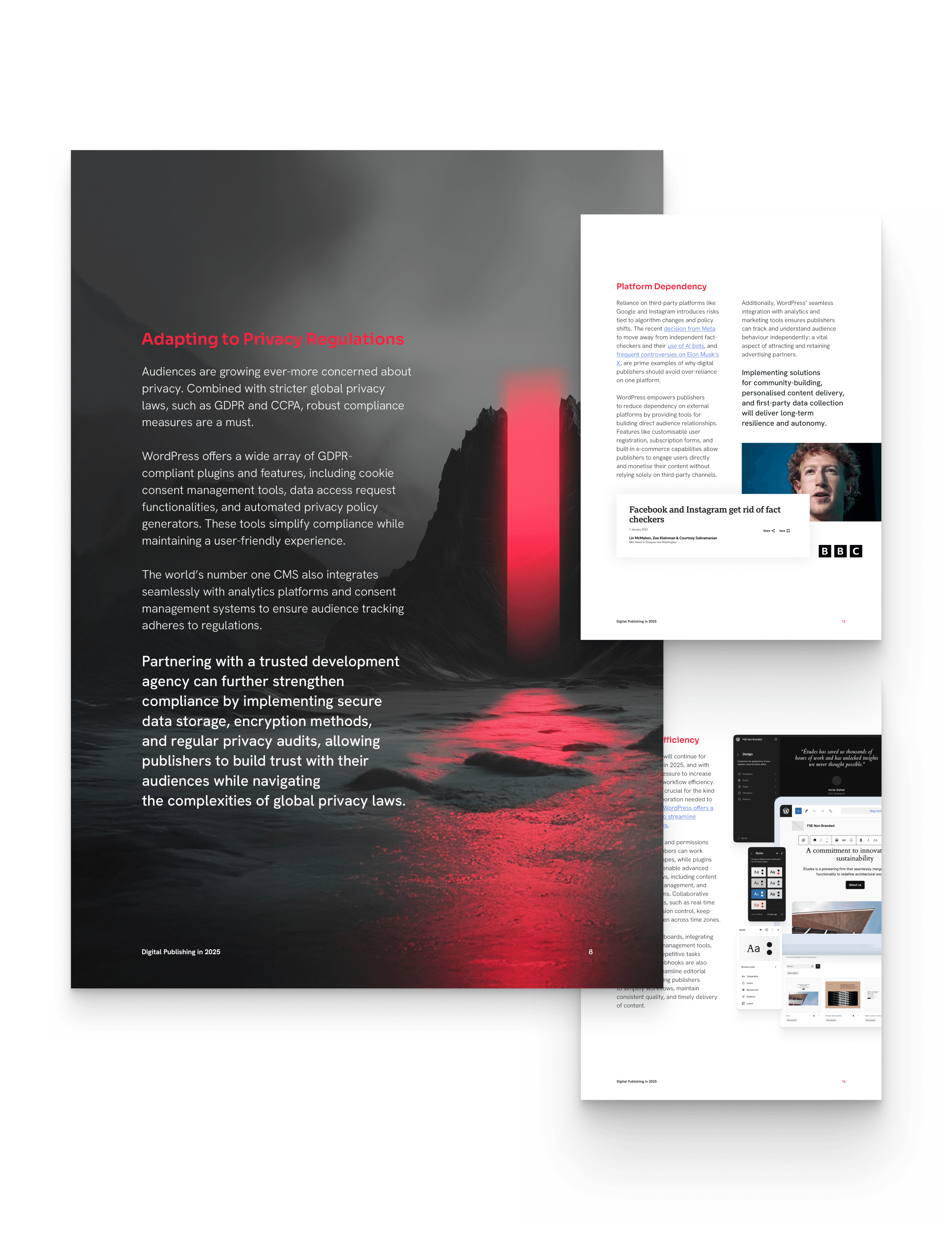 preview of internal pages from the Digital Publishing in 2025 guide by Human Made