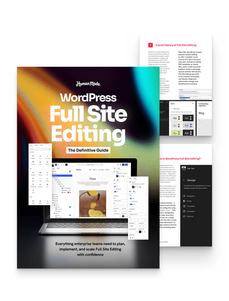 Front cover of WordPress Full Site Editing guide