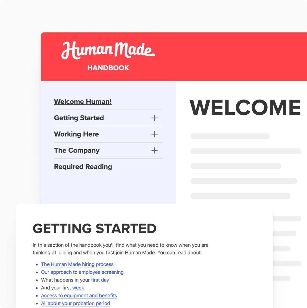 Preview of the Human Made Engineering Handbook and Employee Handbook