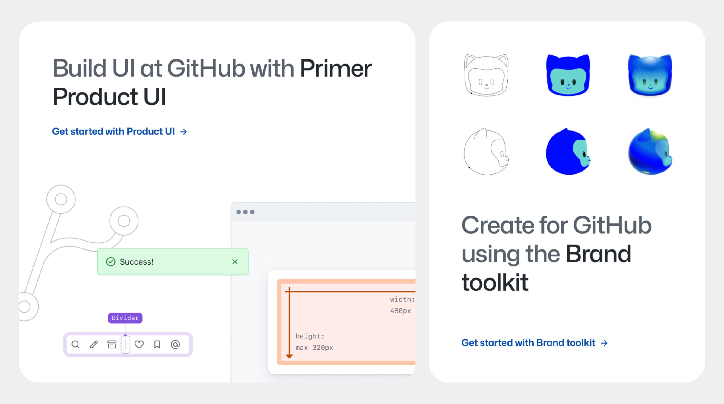 User interface of GitHub's accessible design system Primer