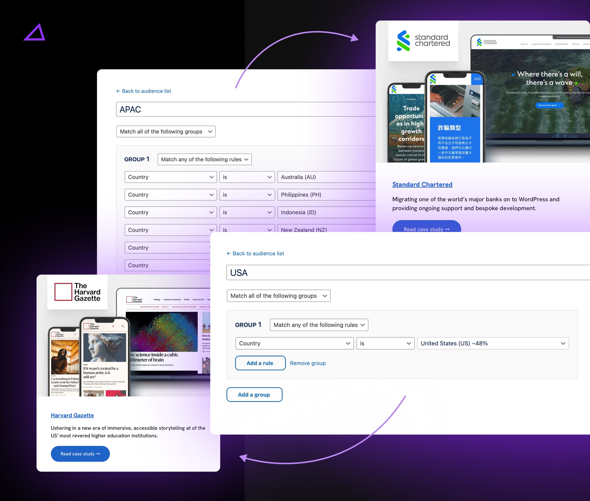 Human Made's Accelerate interface showing localised case study previews