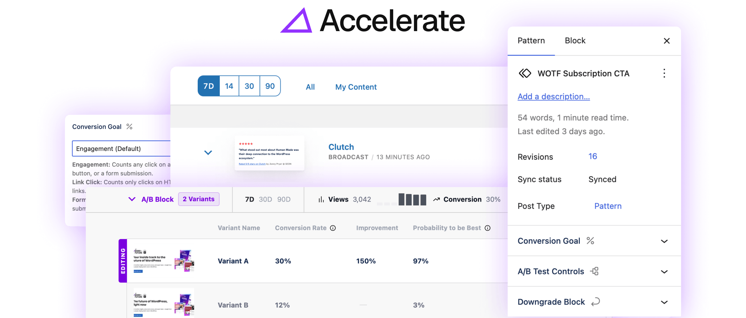 Preview of Accelerate's user interface