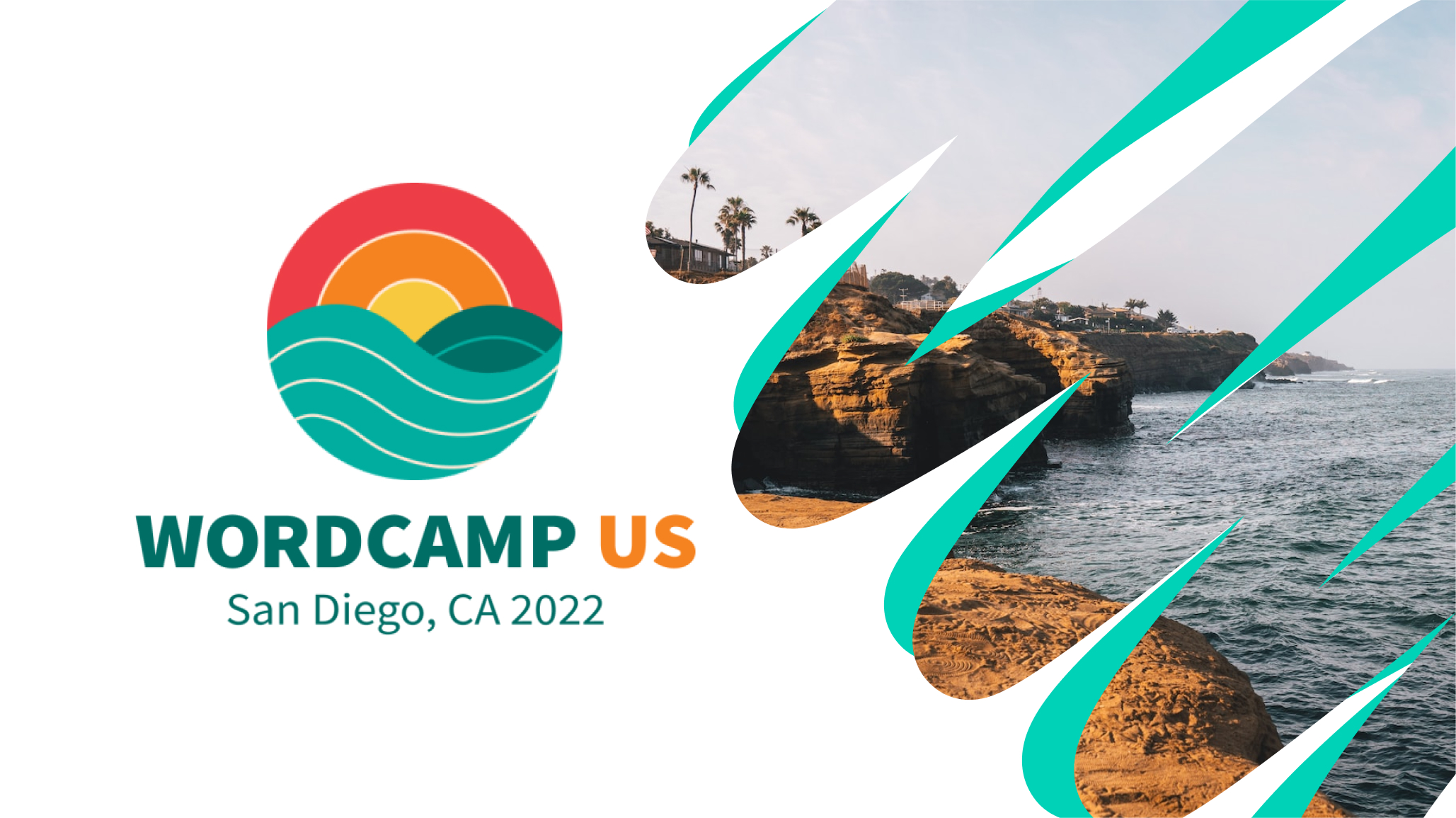 WordCamp US, logo, San Diego, cliffs