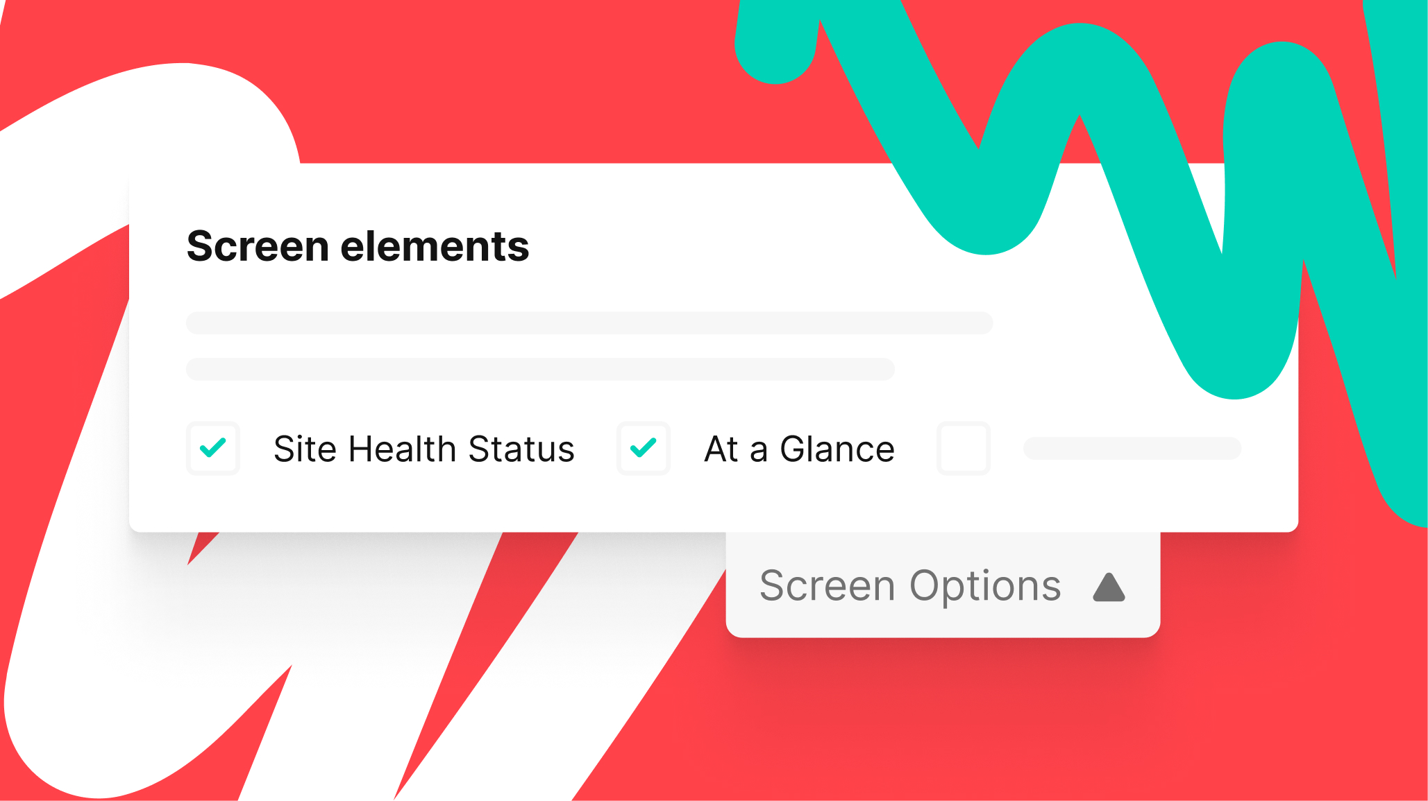 Screen options interface